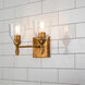 Fun Finial 2 Light 15 inch Gold Leaf with Antique Vanity Light Wall Light